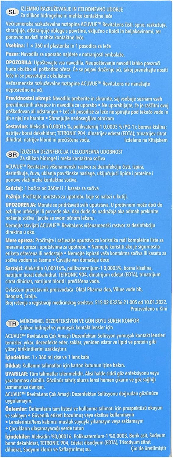 ACU vue RevitaLens: enjuague previo a usar para lentes claras.