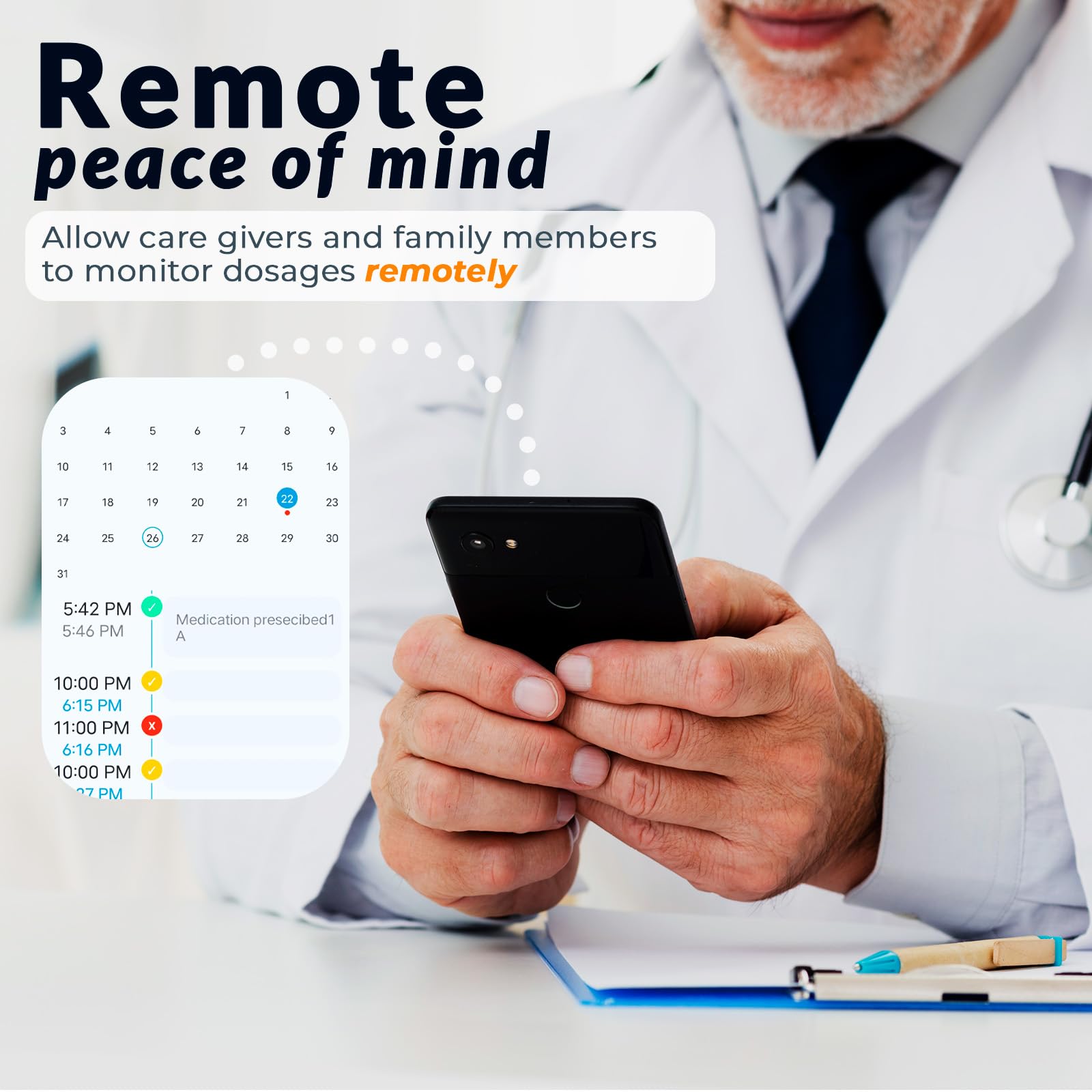 Adamson TimelyMed ofrece conectividad inalámbrica para recordatorios desde cualquier lugar