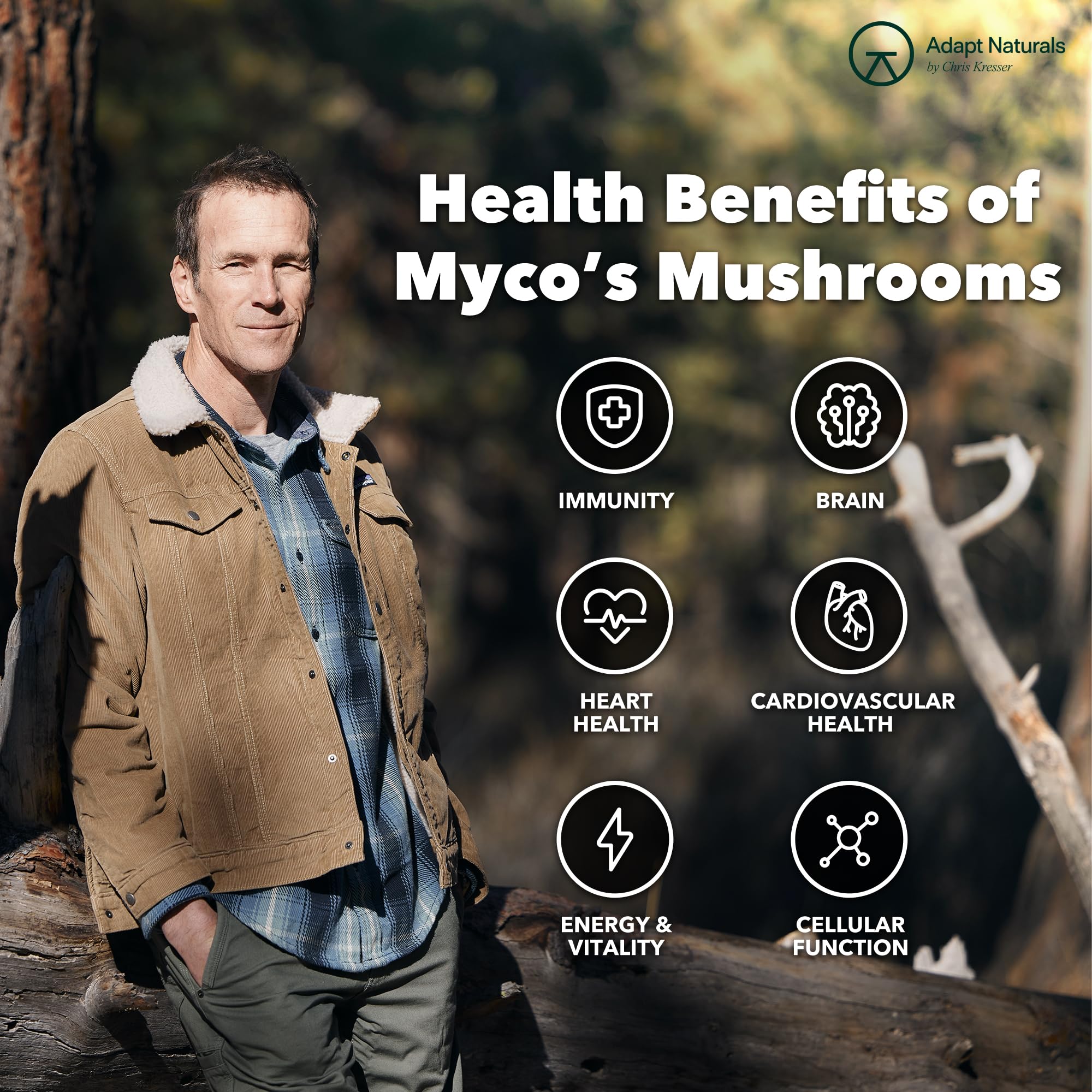 Adapt Naturals Bio-Avail Myco, muestra de uso matutino para energía