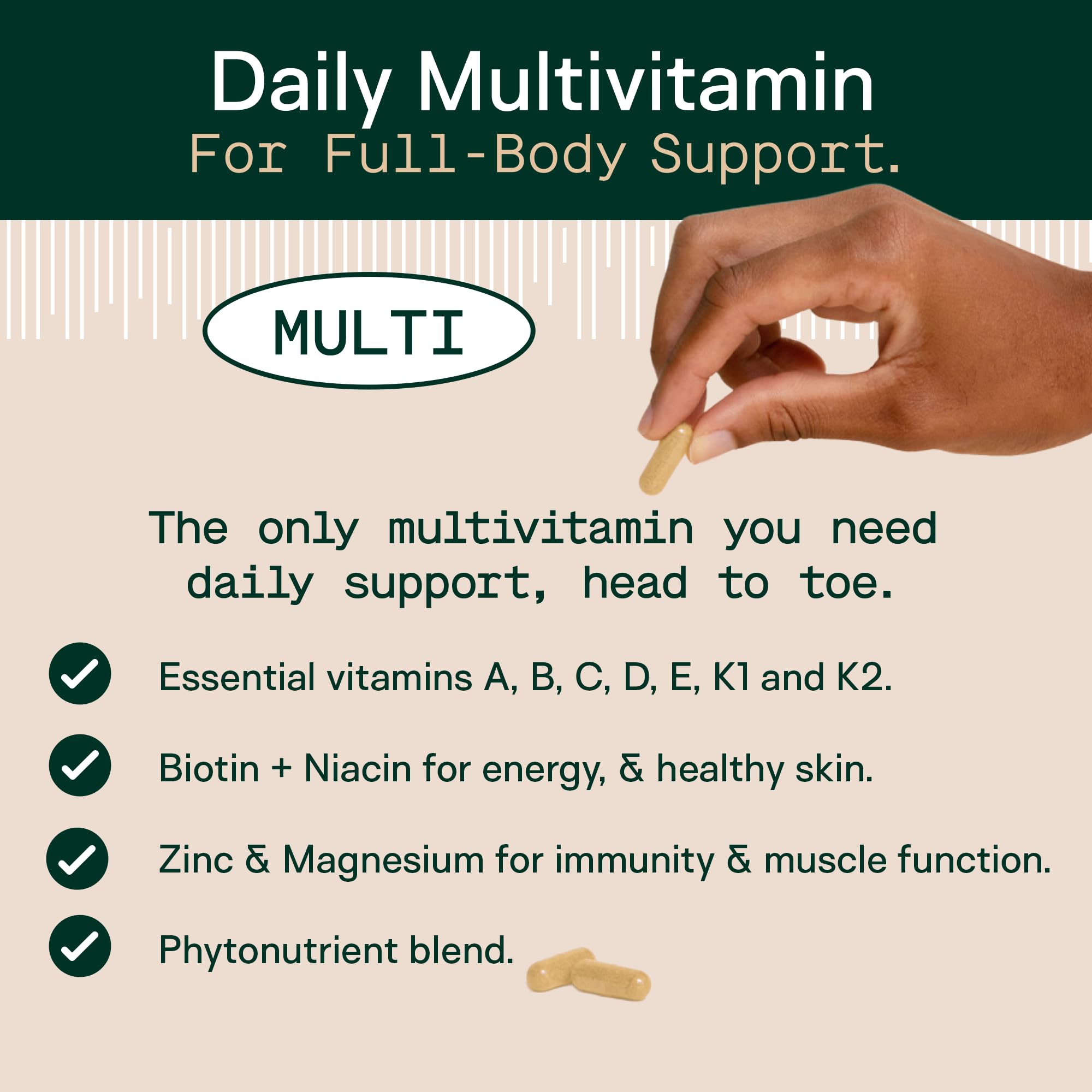 Adapt Naturals, cápsulas multivitamínicas para energía sostenida