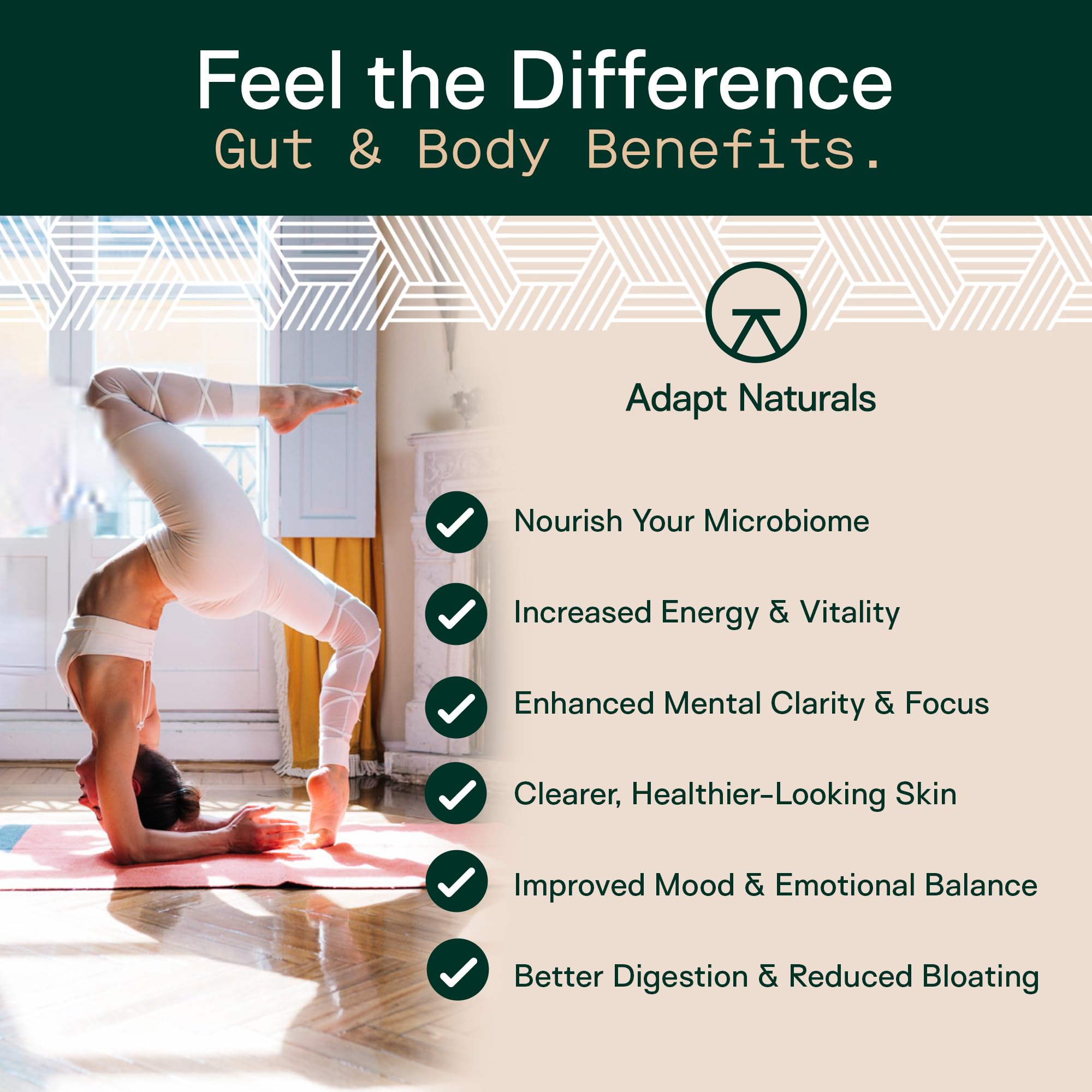 Adapt Naturals cápsulas de uso diario para comodidad.