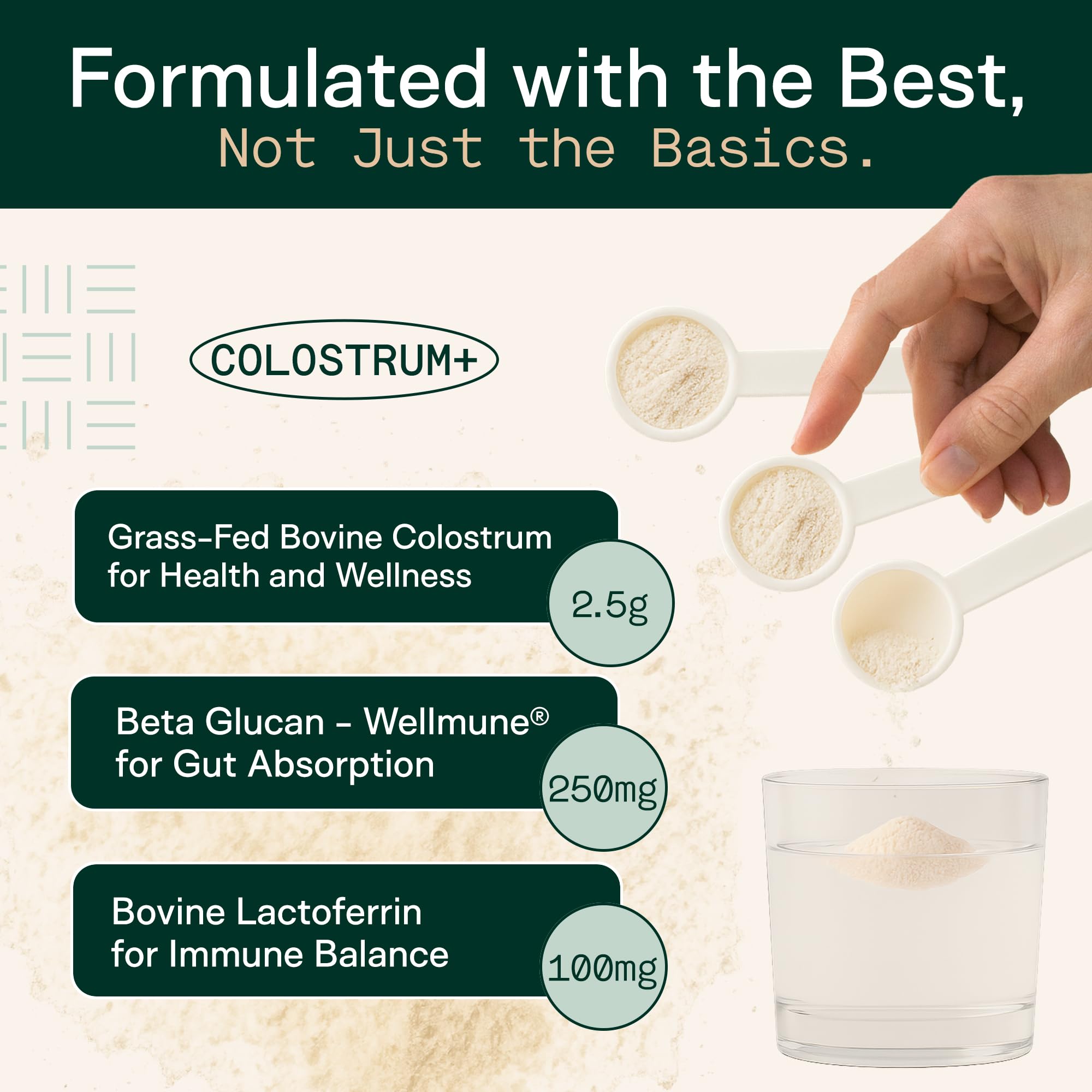 Adapt Naturals Colostro Bovino - polvo medido: mezcla fácil para vitalidad diaria