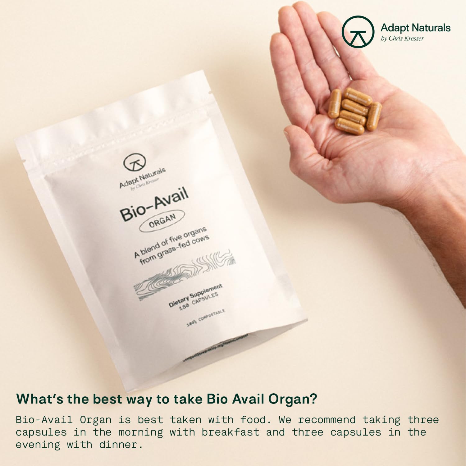 Adapt Naturals: mezcla deshidratada de órganos, fuente natural de micronutrientes.