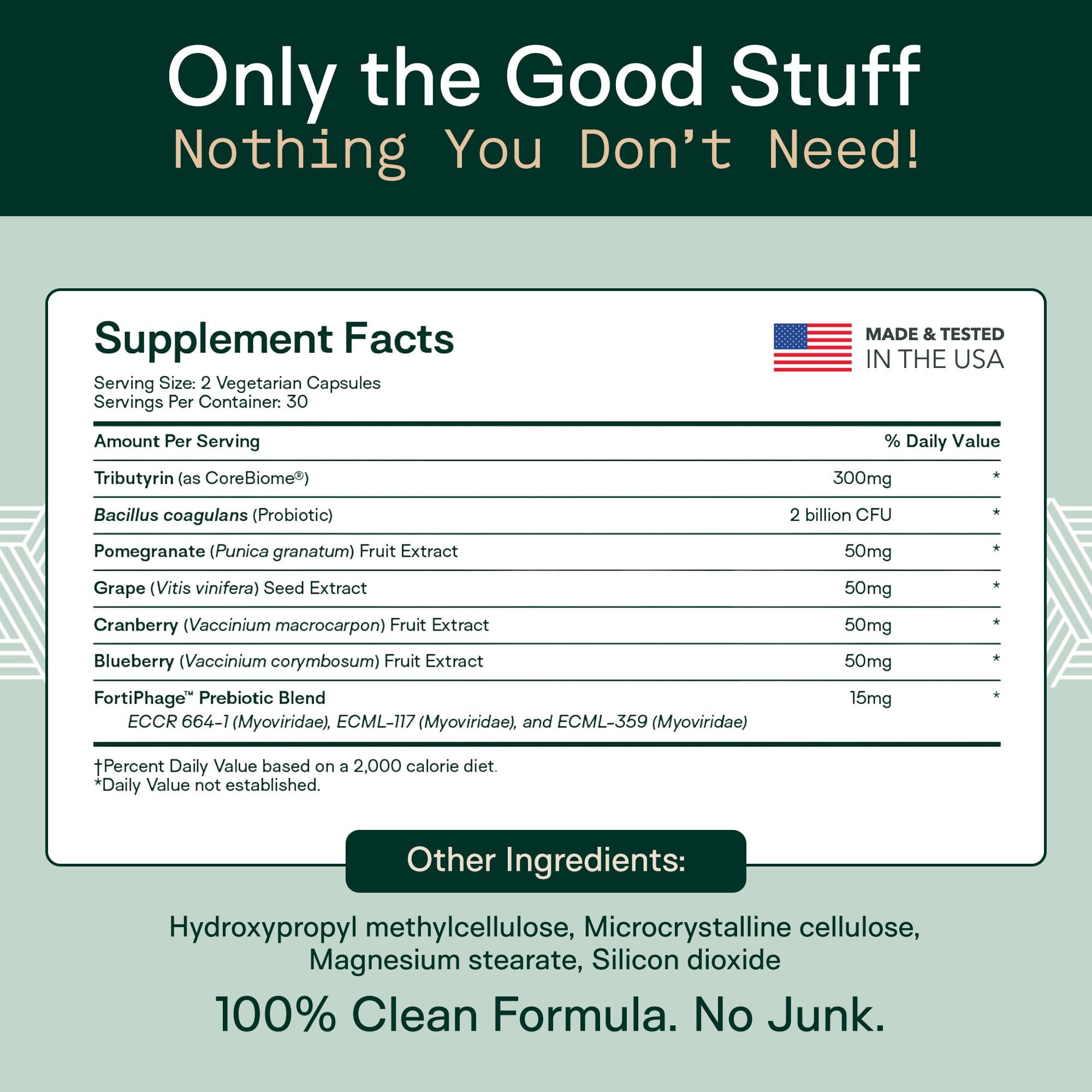 Adapt Naturals prebióticos con fibras para nutrir bacterias beneficiosas.