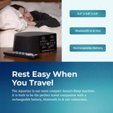 Aquarius de Adaptive Sound Technologies: diseño compacto negro para llevar en viajes