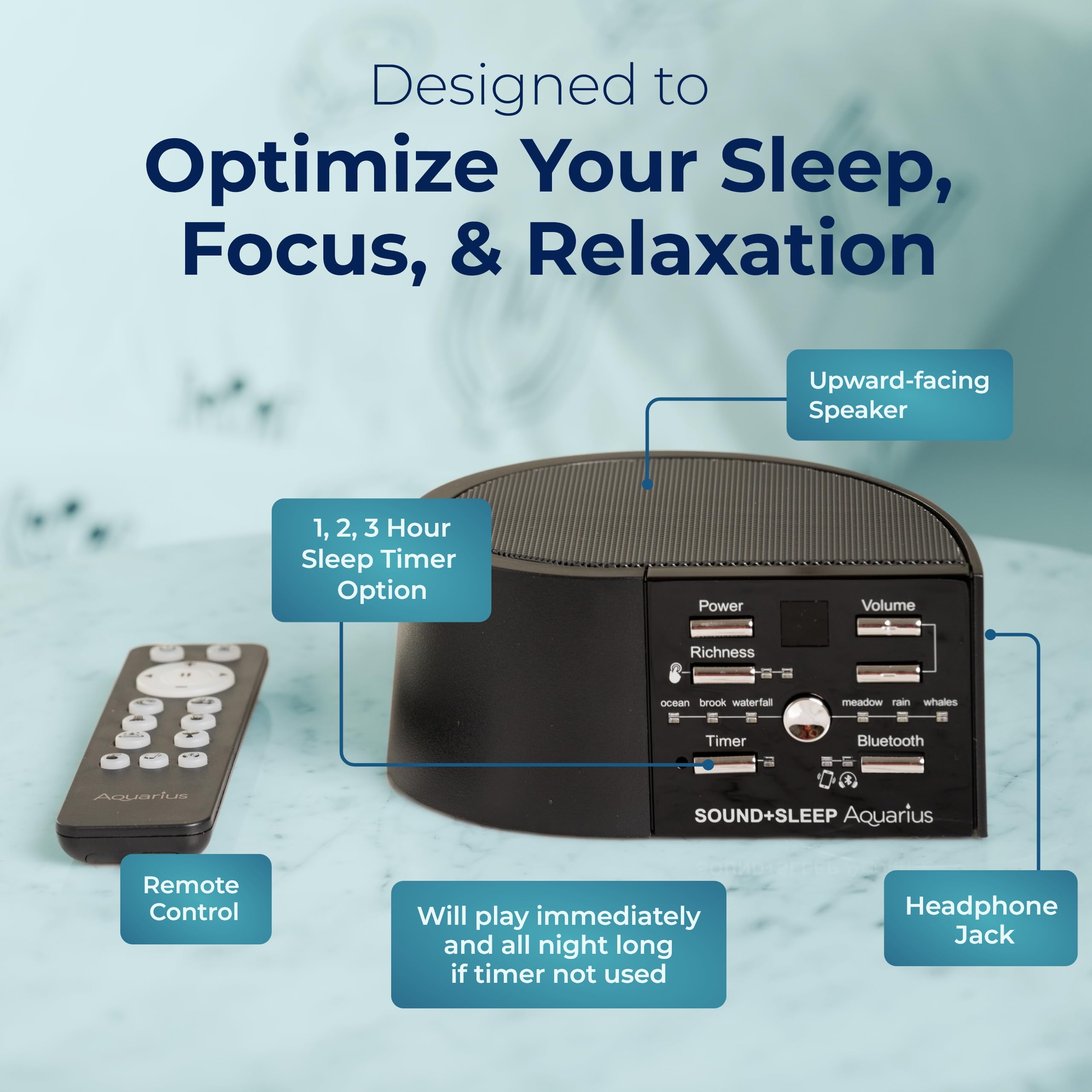 Aquarius de Adaptive Sound Technologies: temporizador ajustable para desvanecimiento suave