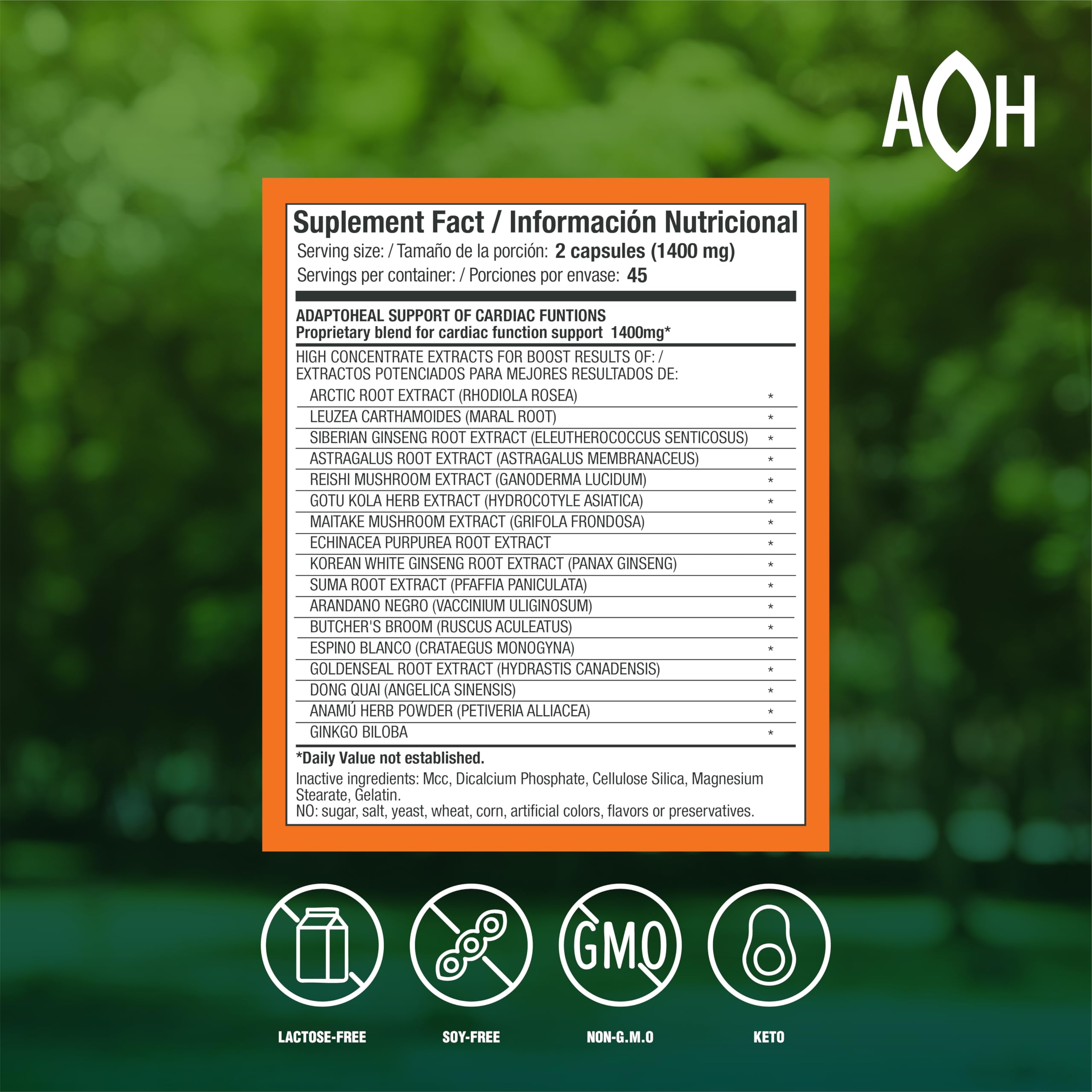 ADAPTOHEAL ingredientes Reishi y Ginkgo para equilibrio diario