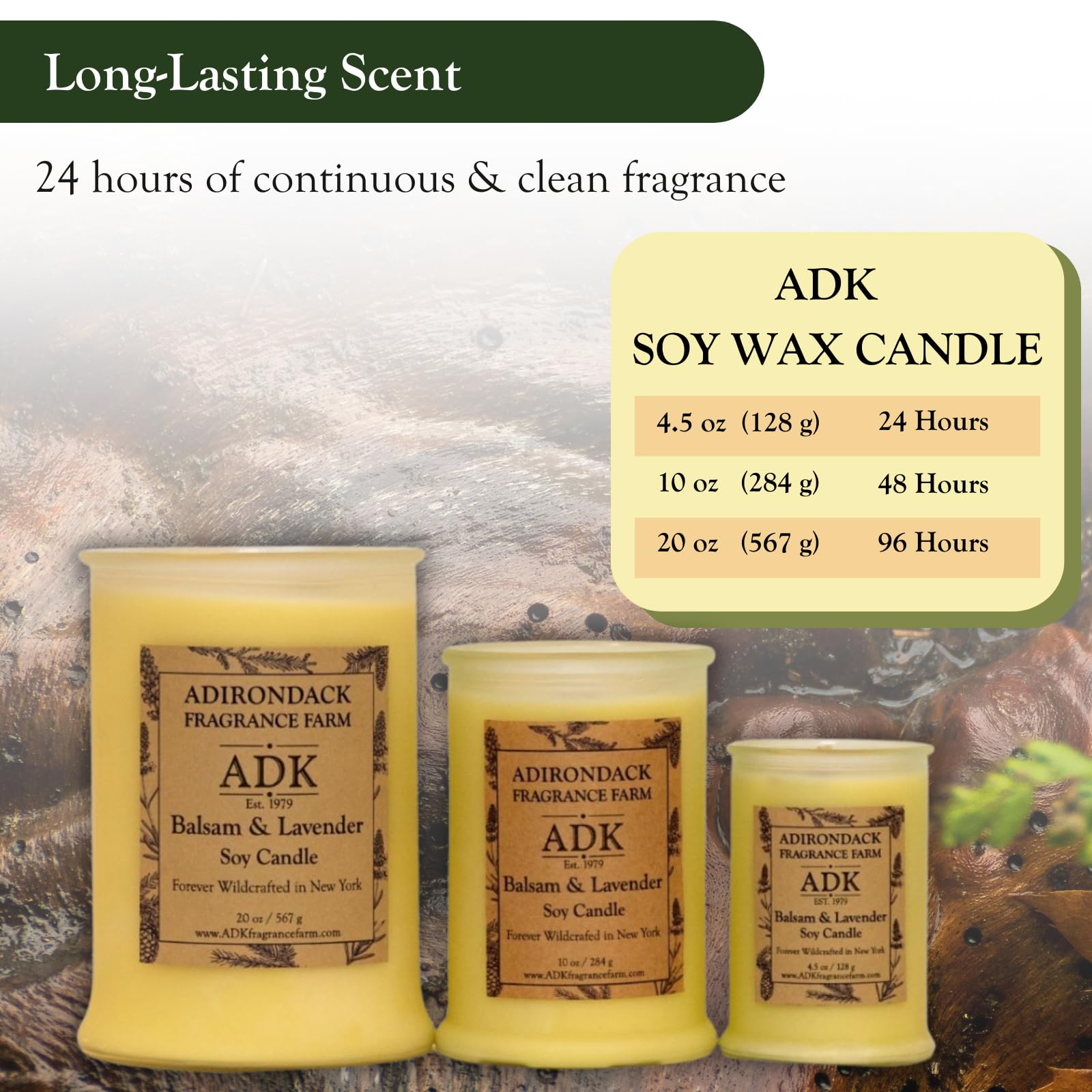 ADK Balsam y Lavanda destello cálido para ambiente confortable