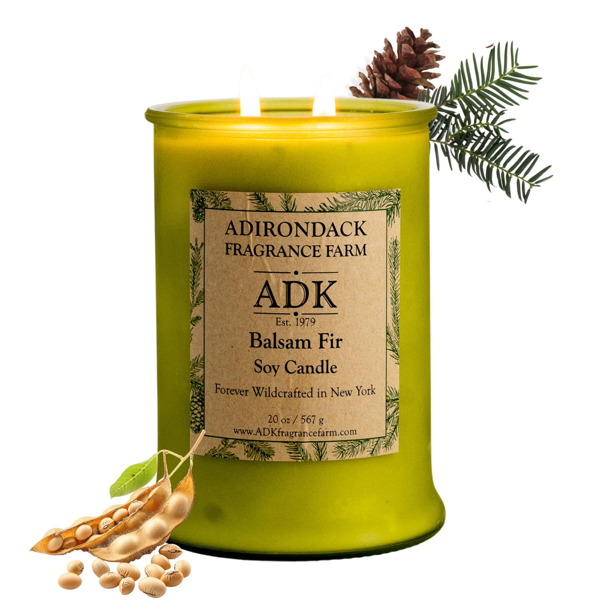 ADK Balsam y Abeto vela 20oz para un ambiente fresco