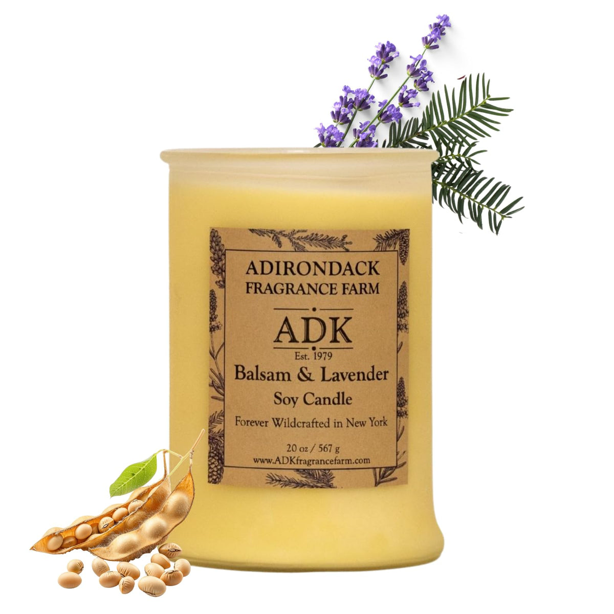 ADK Balsamo Lavanda vela tarro de vidrio para relajación