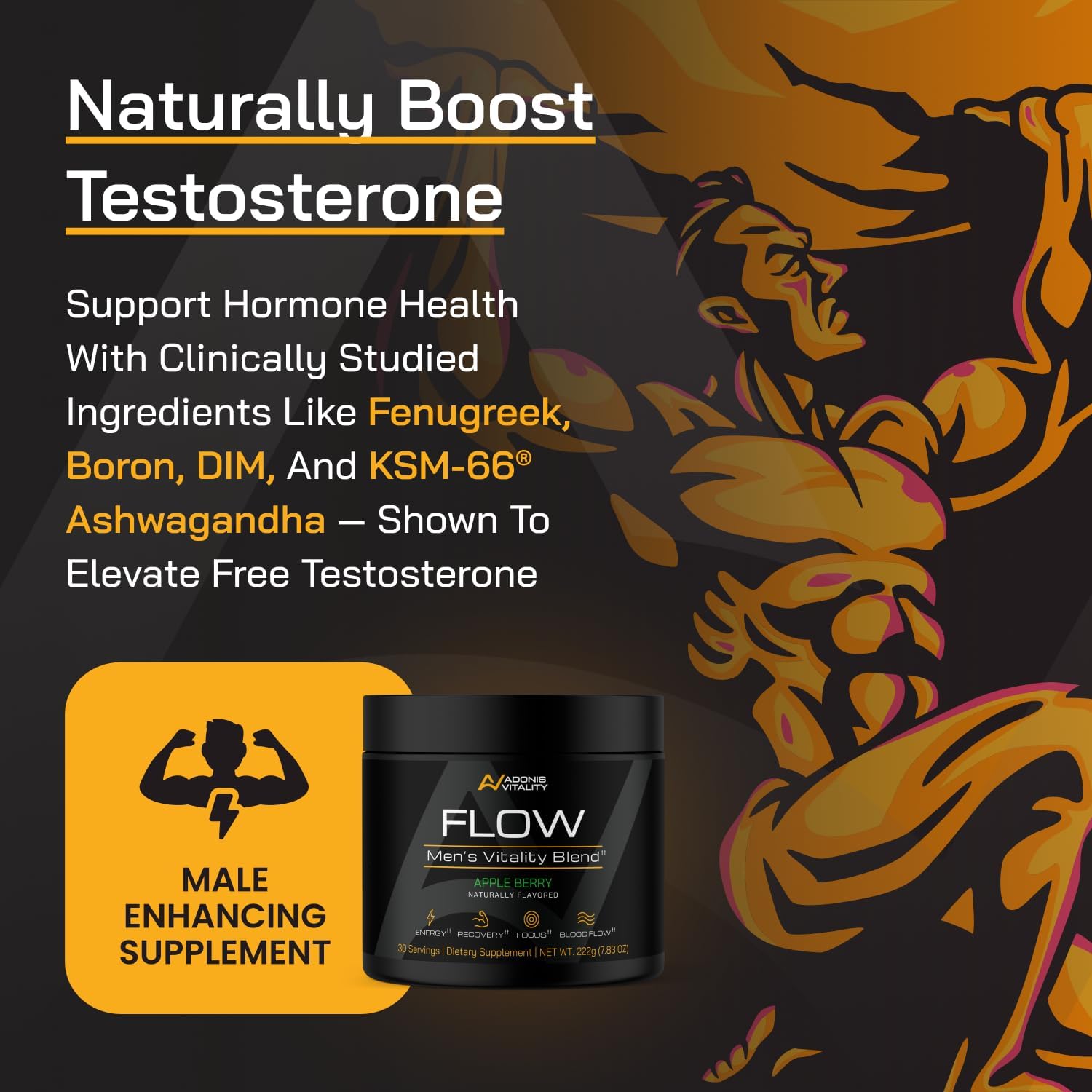 Adonis Vitality Flow: etiqueta con sabor manzana-frambuesa para una experiencia agradable.