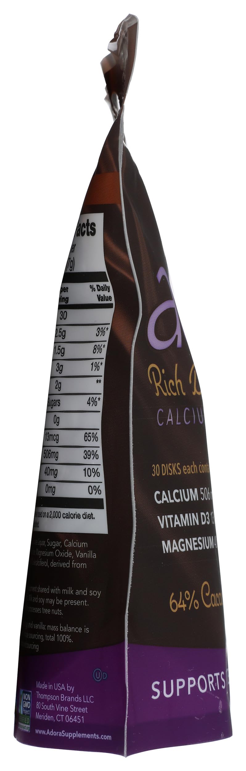 Adora Calcium Disk certificado Kosher por la Orthodox Union.