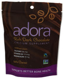 Adora Calcium Disk con chocolate orgánico, complemento diario de calcio y sabor suave.
