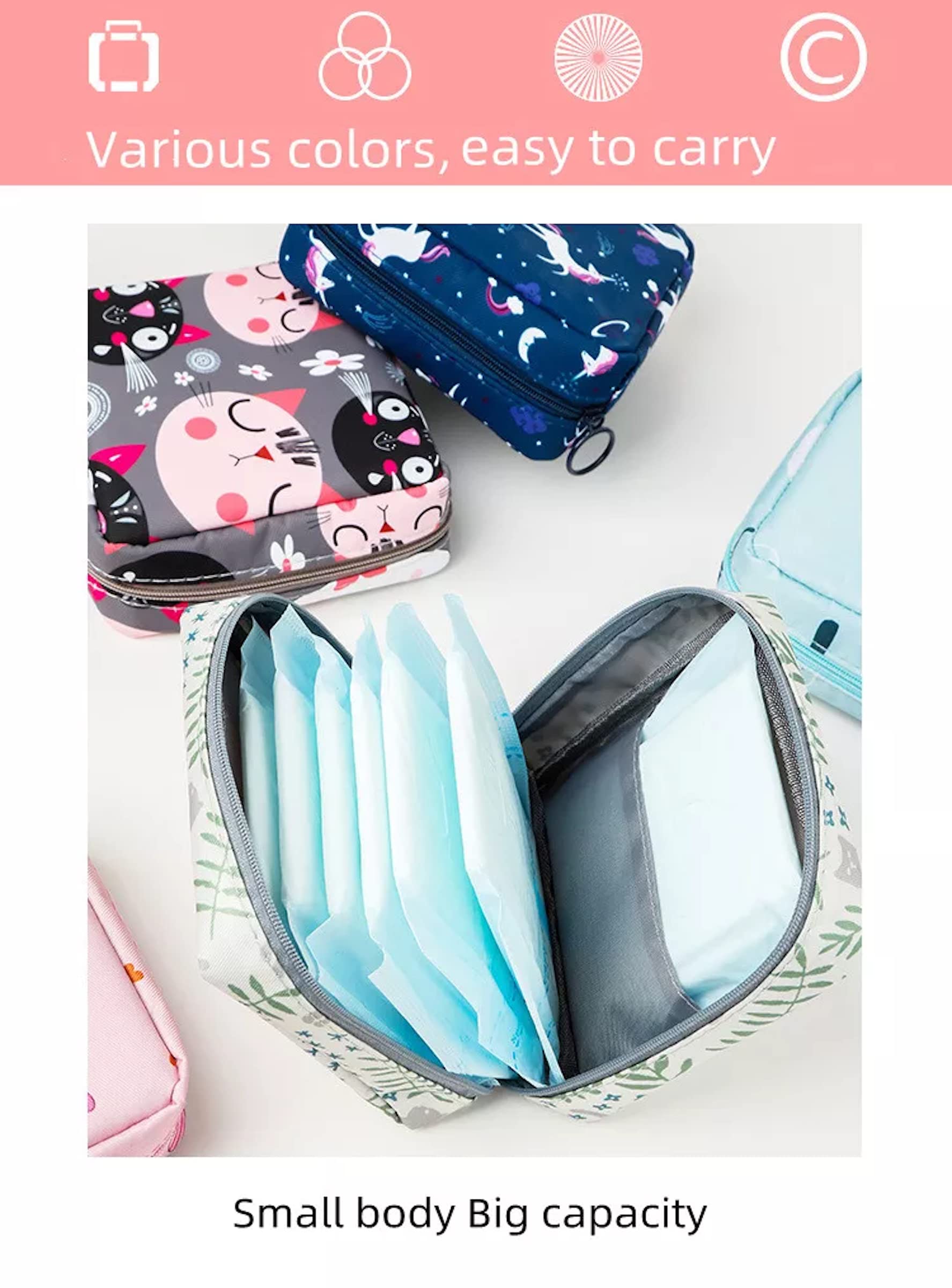 Adorable Pink Peri seis diseños decorativos para personalizar tu bolsa