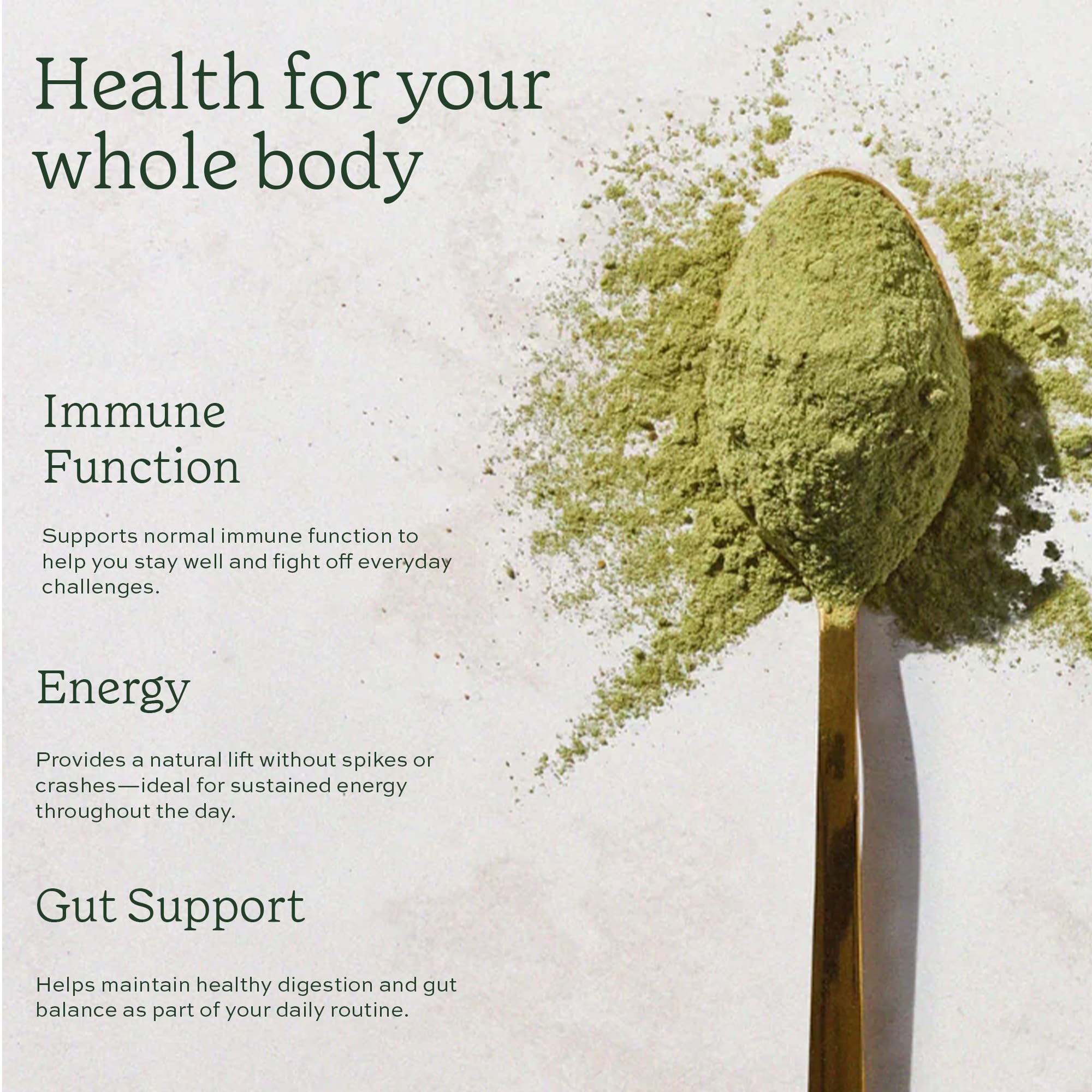 Aduna Super Greens recipiente de mezcla rápida para tu rutina.