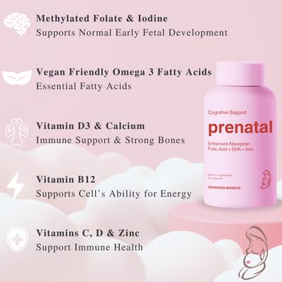 Advanced Bionetix Prenatal DHA Omega-3 para desarrollo cerebral y visual
