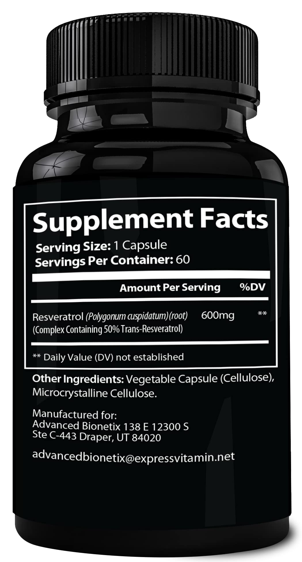 Advanced Bionetix Resveratrol – dosis diaria fácil de tomar.