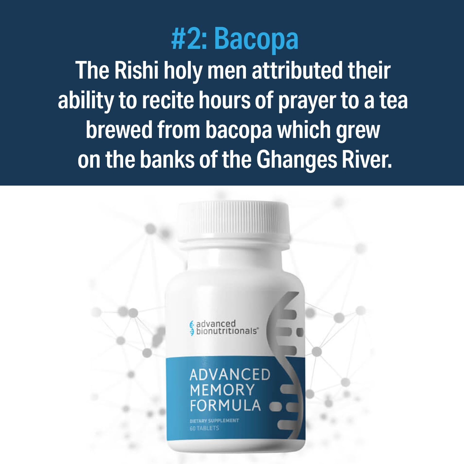 Advanced Bionutritionals bacopa ingrediente clave para la función cerebral.