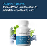 Advanced Bionutritionals Vision Formula: etiqueta que destaca nutrientes para ojos sanos.