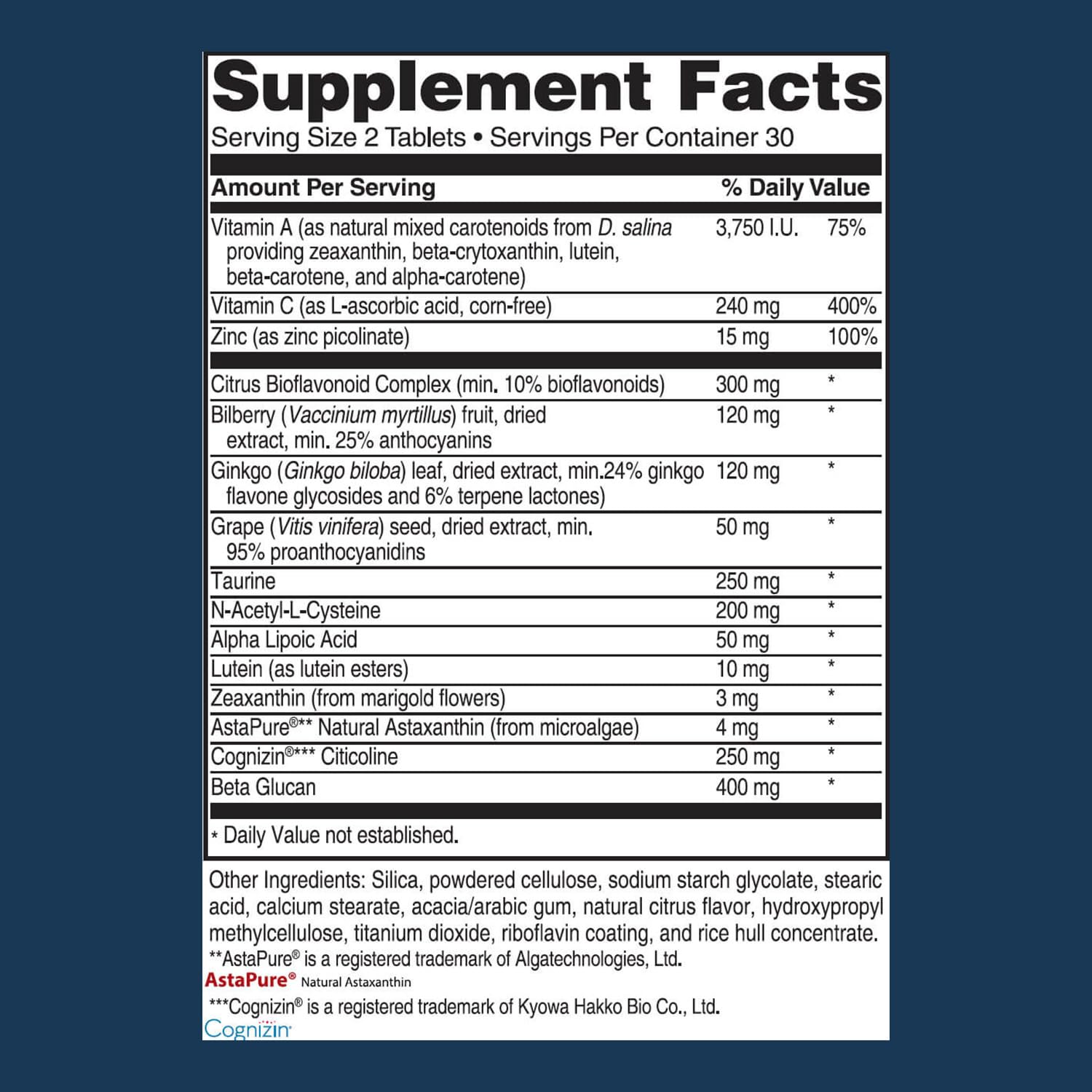 Advanced Bionutritionals Vision Formula: tabletas para el bienestar visual.