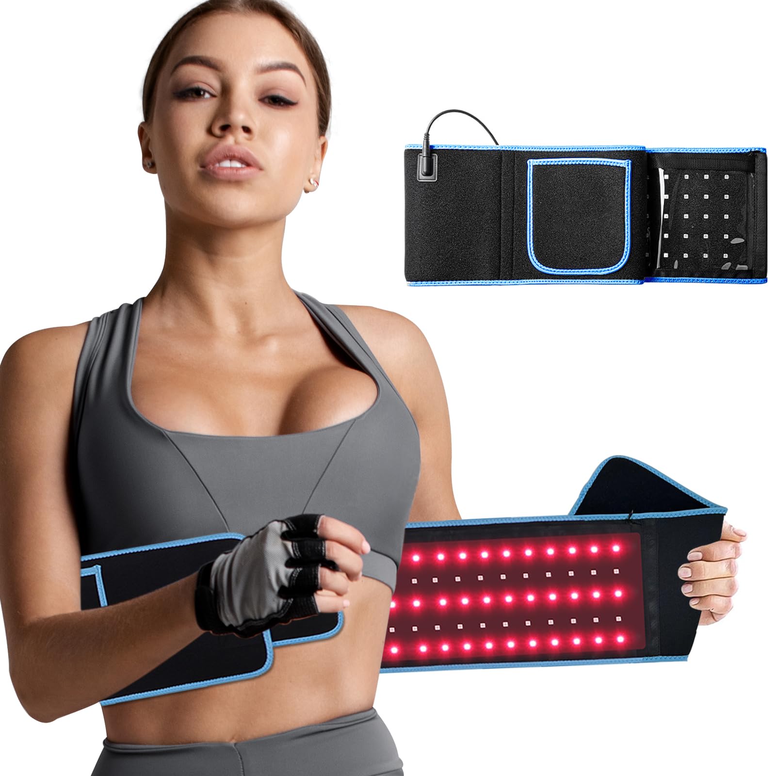 ADVARAYS cinturon-terapia-luz-roja: foco en cintura para alivio potencial del dolor muscular.