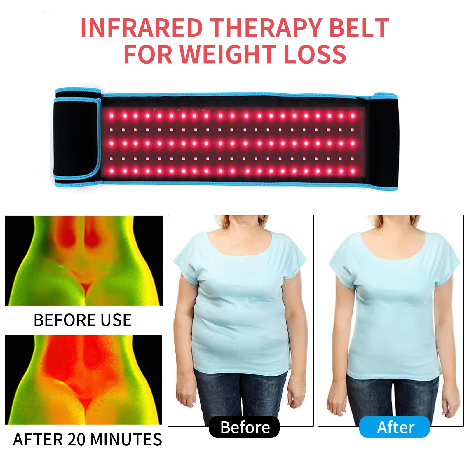 ADVARAYS cinturon-ergonomico-terapia-luz: uso en espalda para relajación muscular.