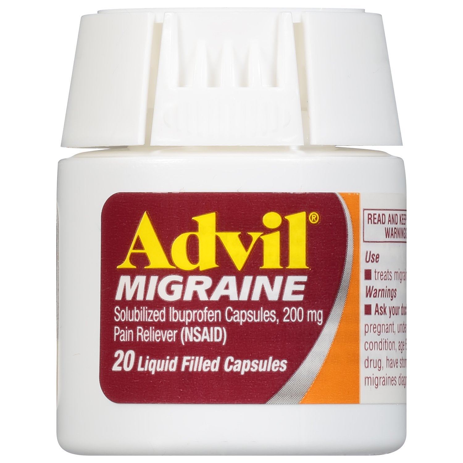 Advil 200 mg, caja de cápsulas para dolor de cabeza ocasional