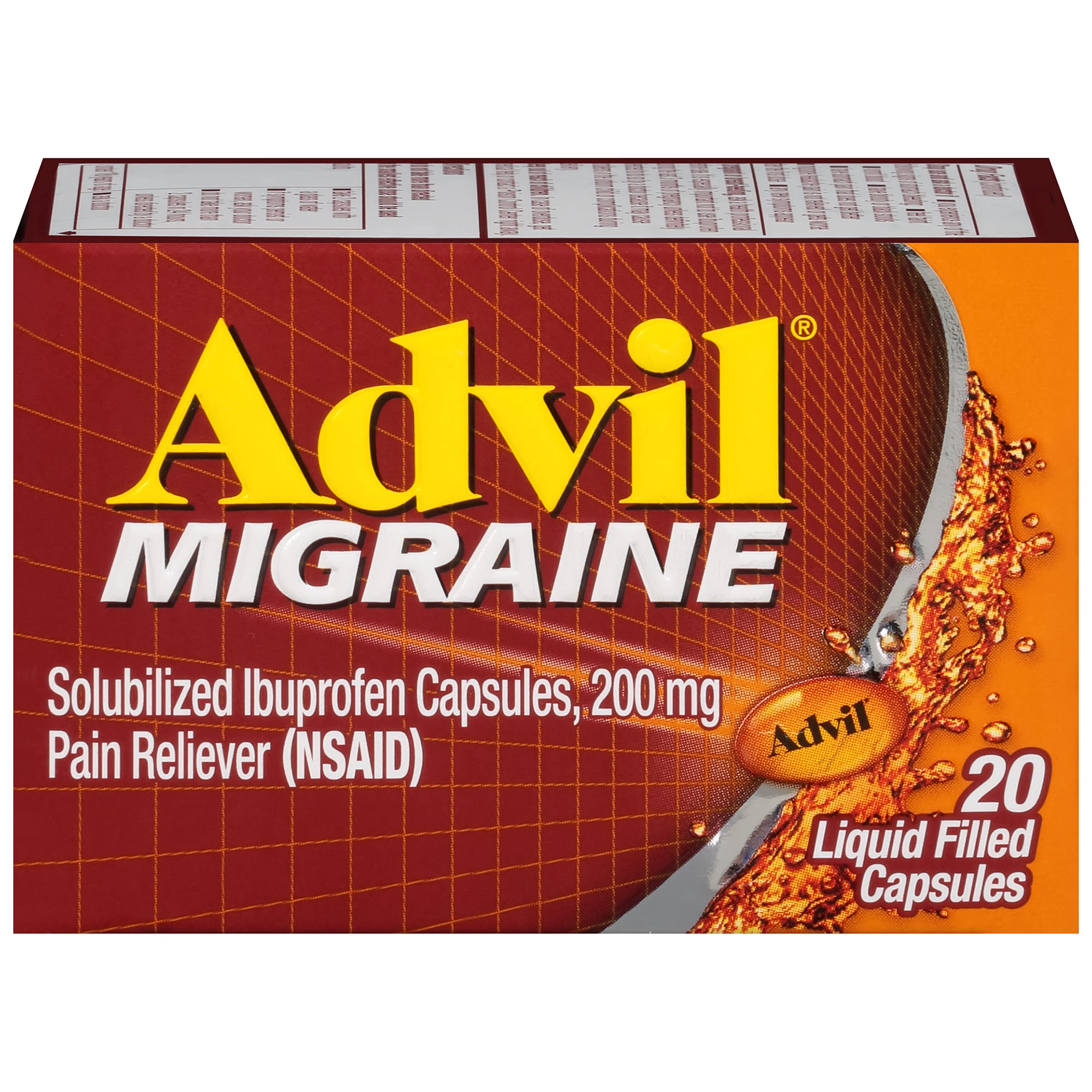 Advil 200 mg cápsulas de gel líquido para molestias leves, listo para uso