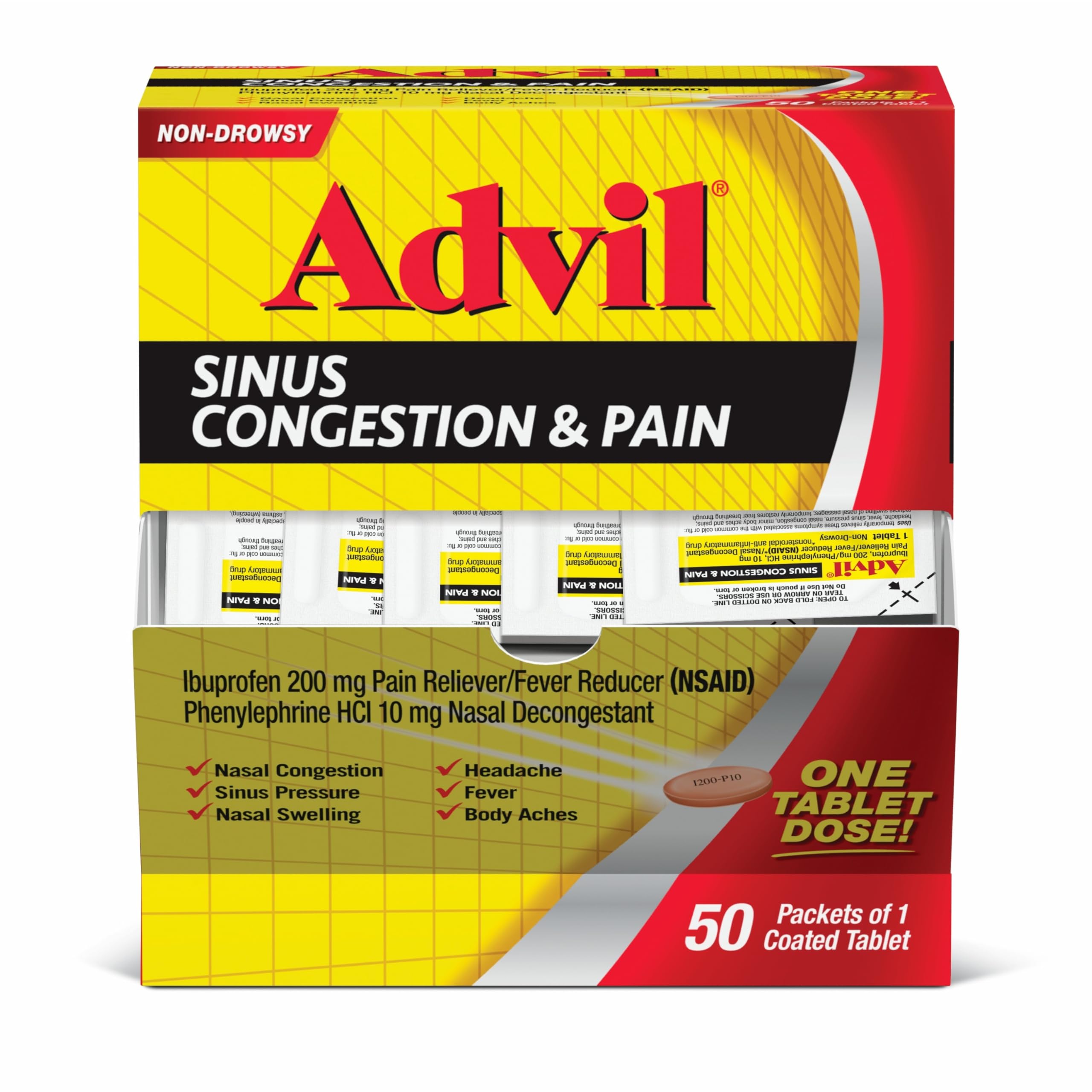 Advil Congestión nasal: tableta compacta para llevar en cualquier bolso.