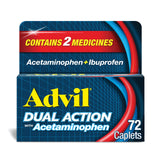 Frasco de Advil Doble Acción con cápsulas para alivio rápido de dolor ocasional