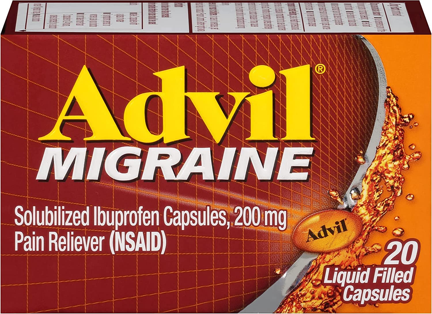 Advil Migraña: cápsulas de gel líquido en bote para uso puntual.