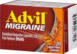 Advil Migraña: paquete para almacenamiento cómodo y acceso rápido.