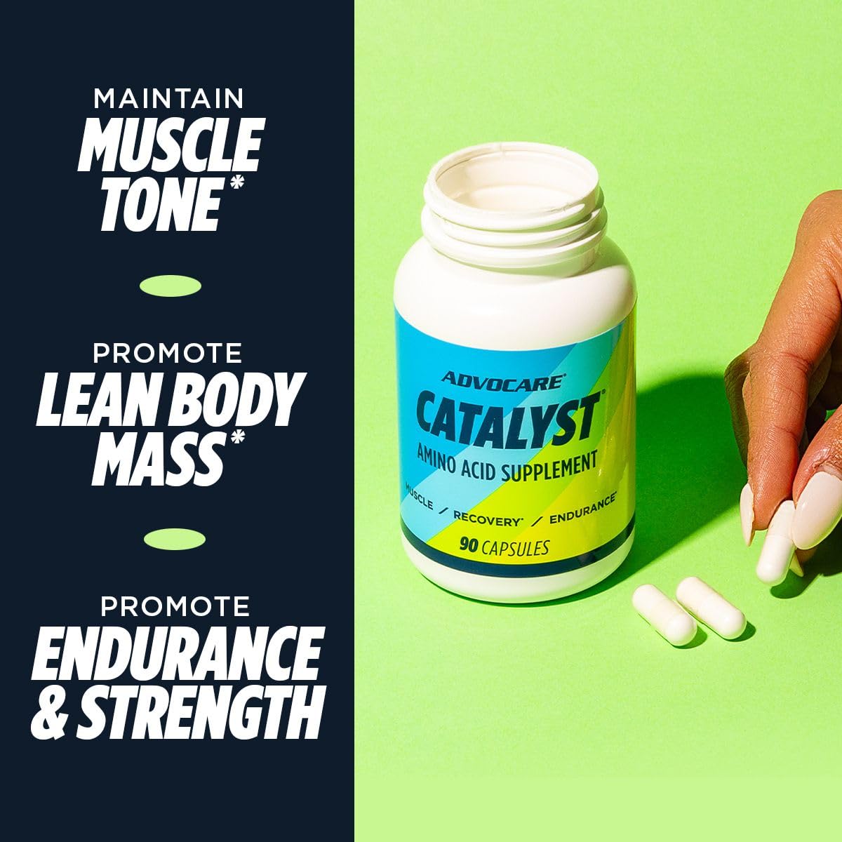 Escena de gimnasio con AdvoCare Catalyst para rendimiento y recuperación