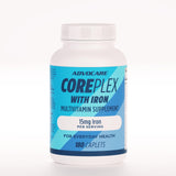 AdvoCare CorePlex con Hierro, botella frontal, apoyo a la nutrición diaria.