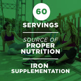 AdvoCare CorePlex con Hierro, persona tomando tres comprimidos como parte de la rutina.