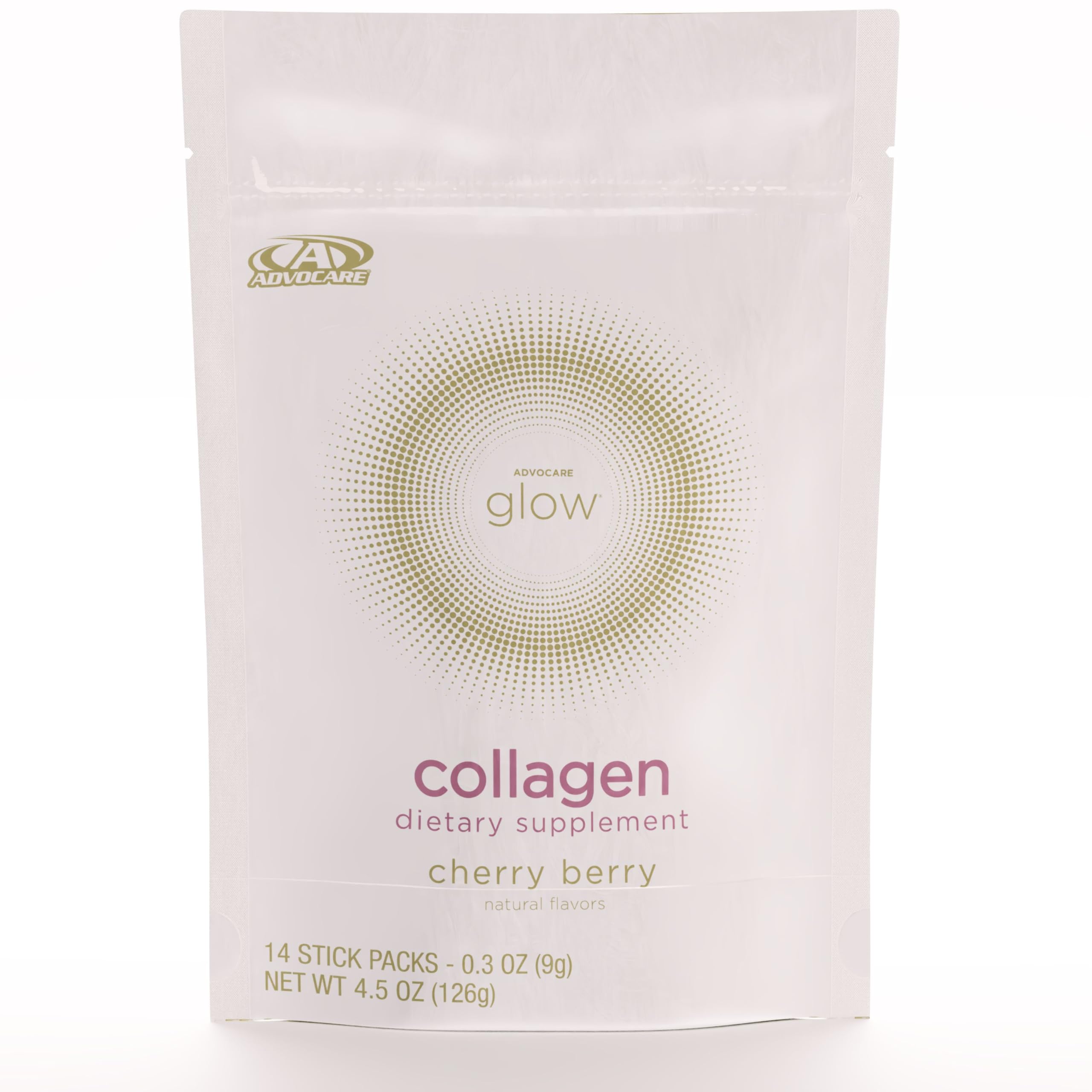 AdvoCare Glow Colágeno Marino: bote para cuidado de la piel.