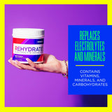 AdvoCare Rehydrate medidor porción indica dosis precisa para hidratación.
