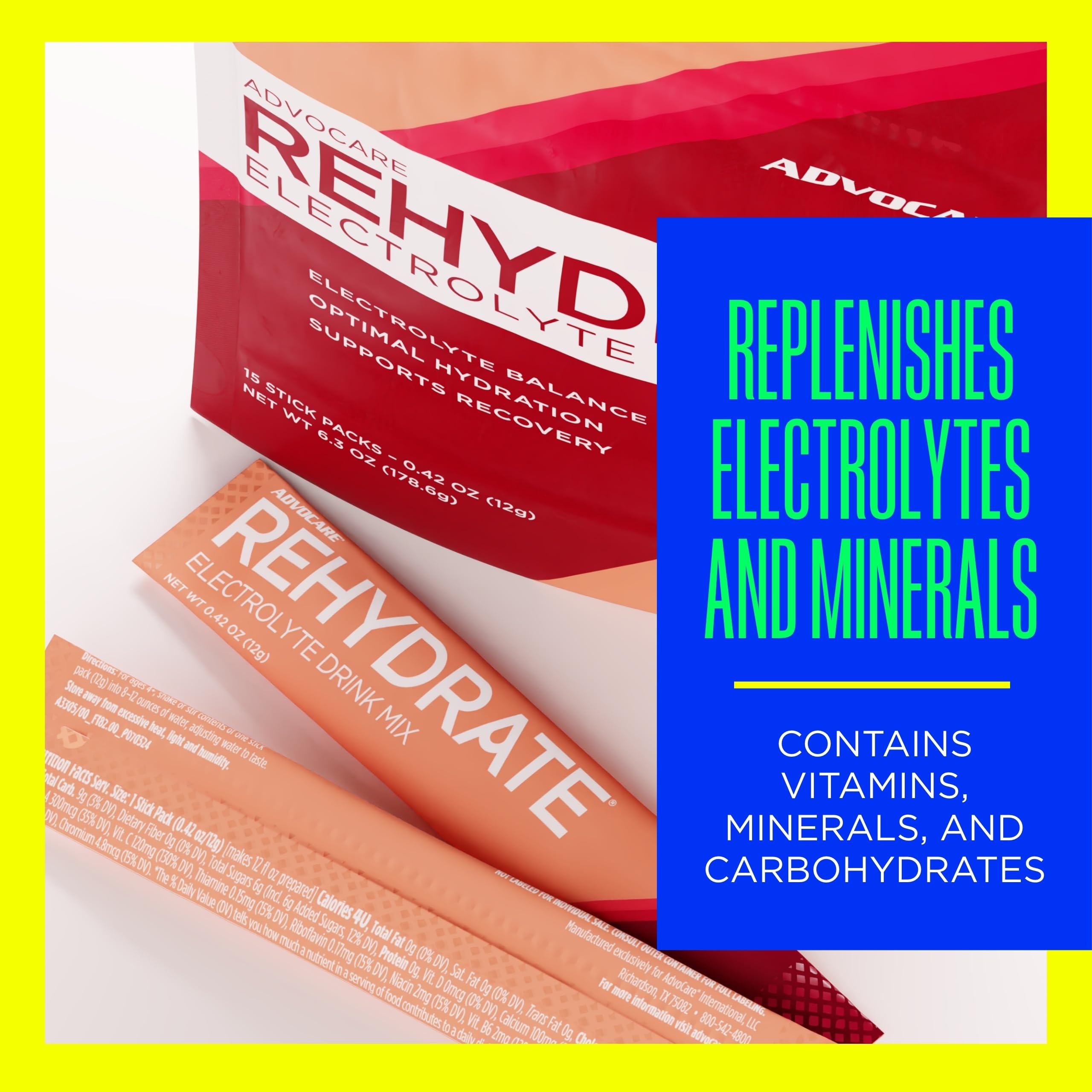 AdvoCare Rehydrate sabor granada mandarina para hidratación diaria