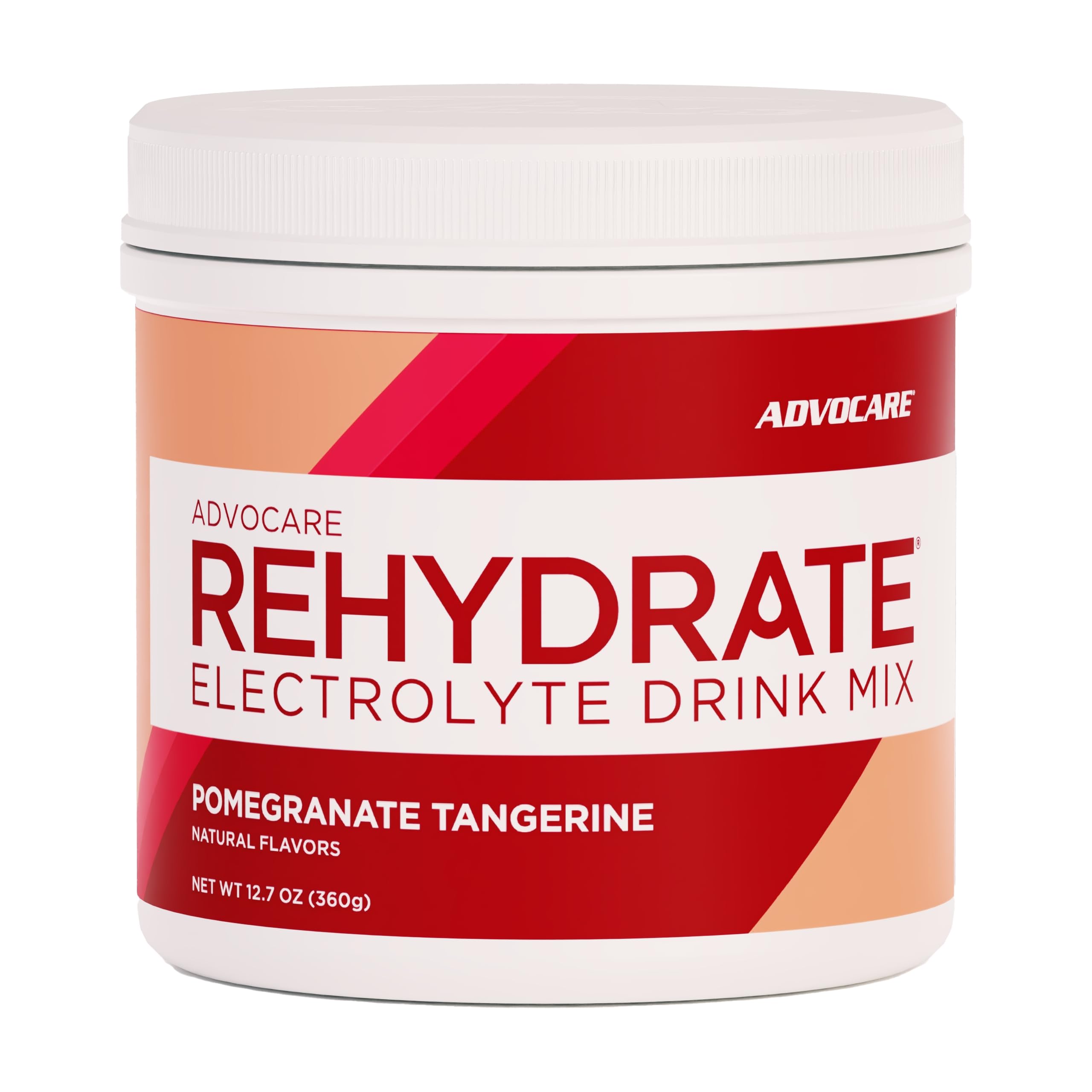 AdvoCare Rehydrate; sobre sabor granada-mandarina; hidratación equilibrada durante entrenamientos.