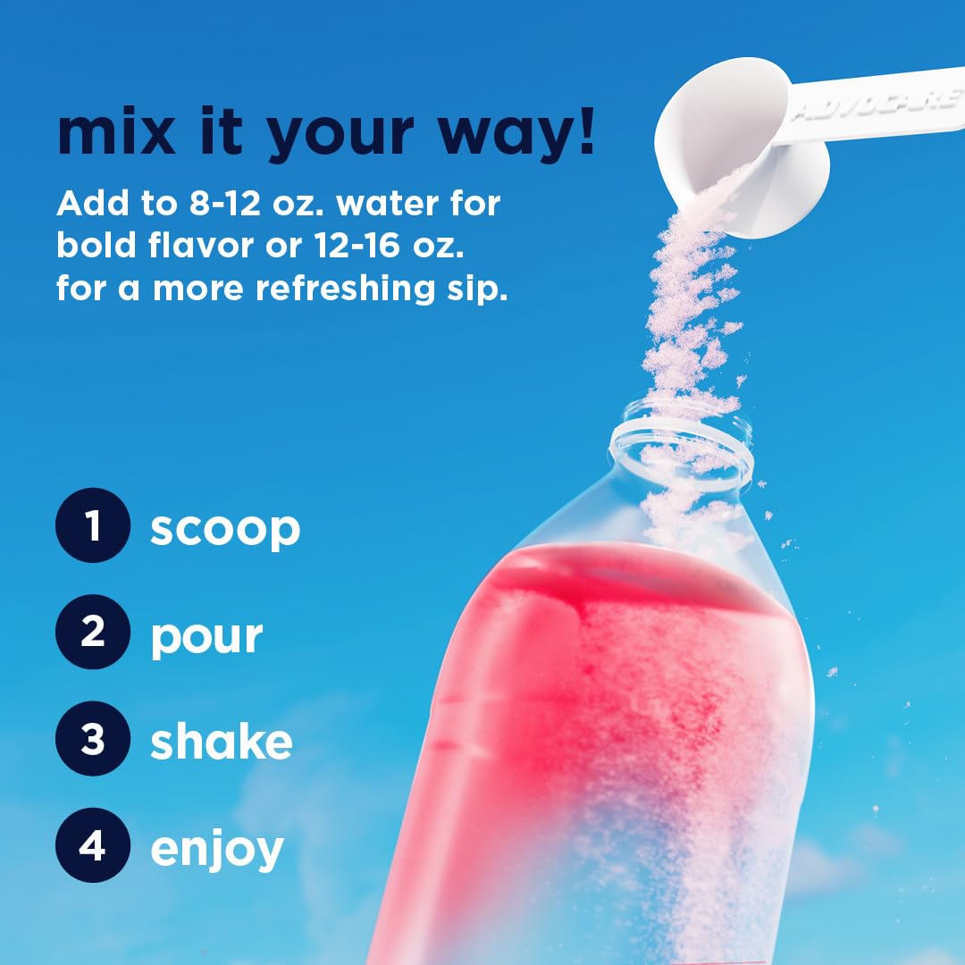 AdvoCare Spark bebida energizante en vaso, sabor sandía sin azúcar.