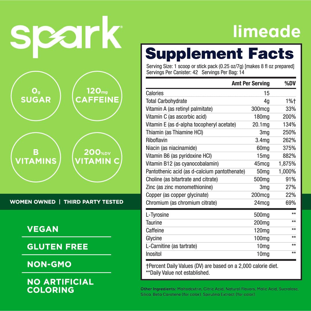 AdvoCare Spark Limeade con cucharita medidora para porciones precisas.