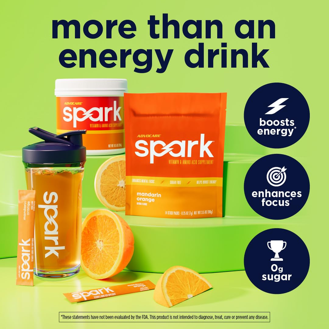 AdvoCare Spark sobres de energía portátil para entrenamiento y trabajo
