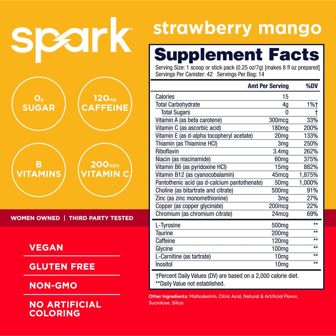AdvoCare Spark stick sin azucar mango fresa: sabor agradable sin azúcar