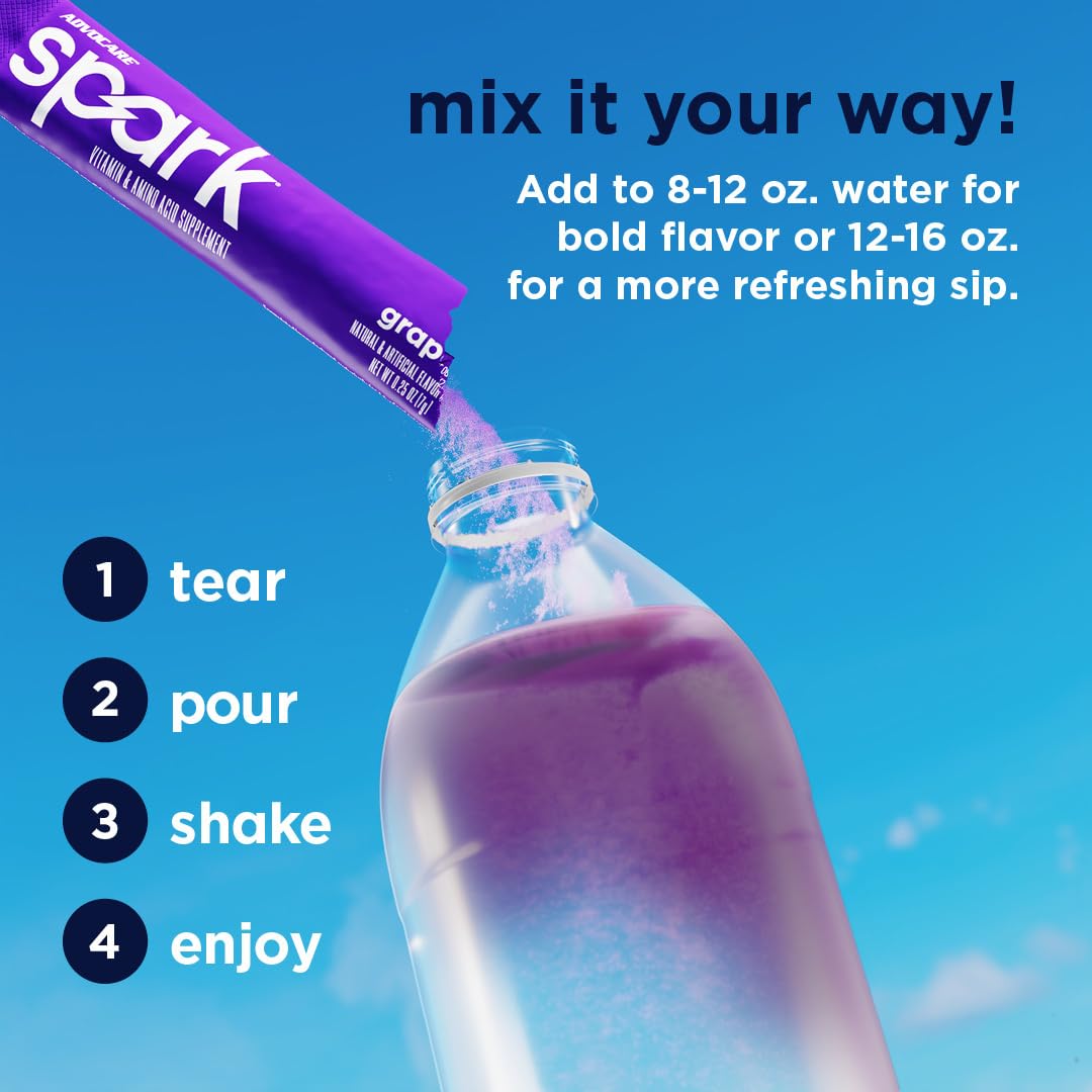 AdvoCare Spark vitamina C 200% VD; apoyo diario sin azúcar añadido.