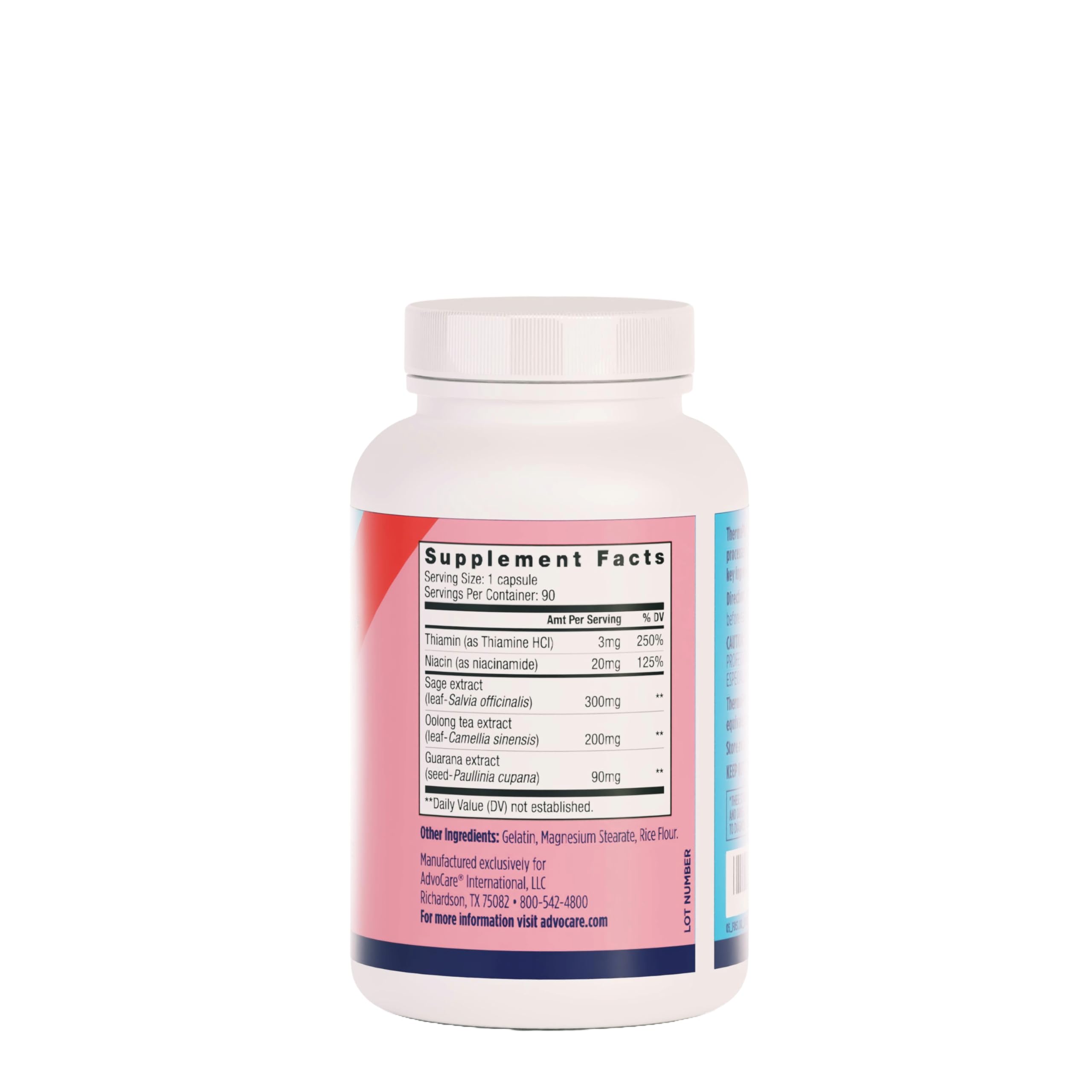 AdvoCare ThermoPlus botella, lista para tomar antes de las comidas.