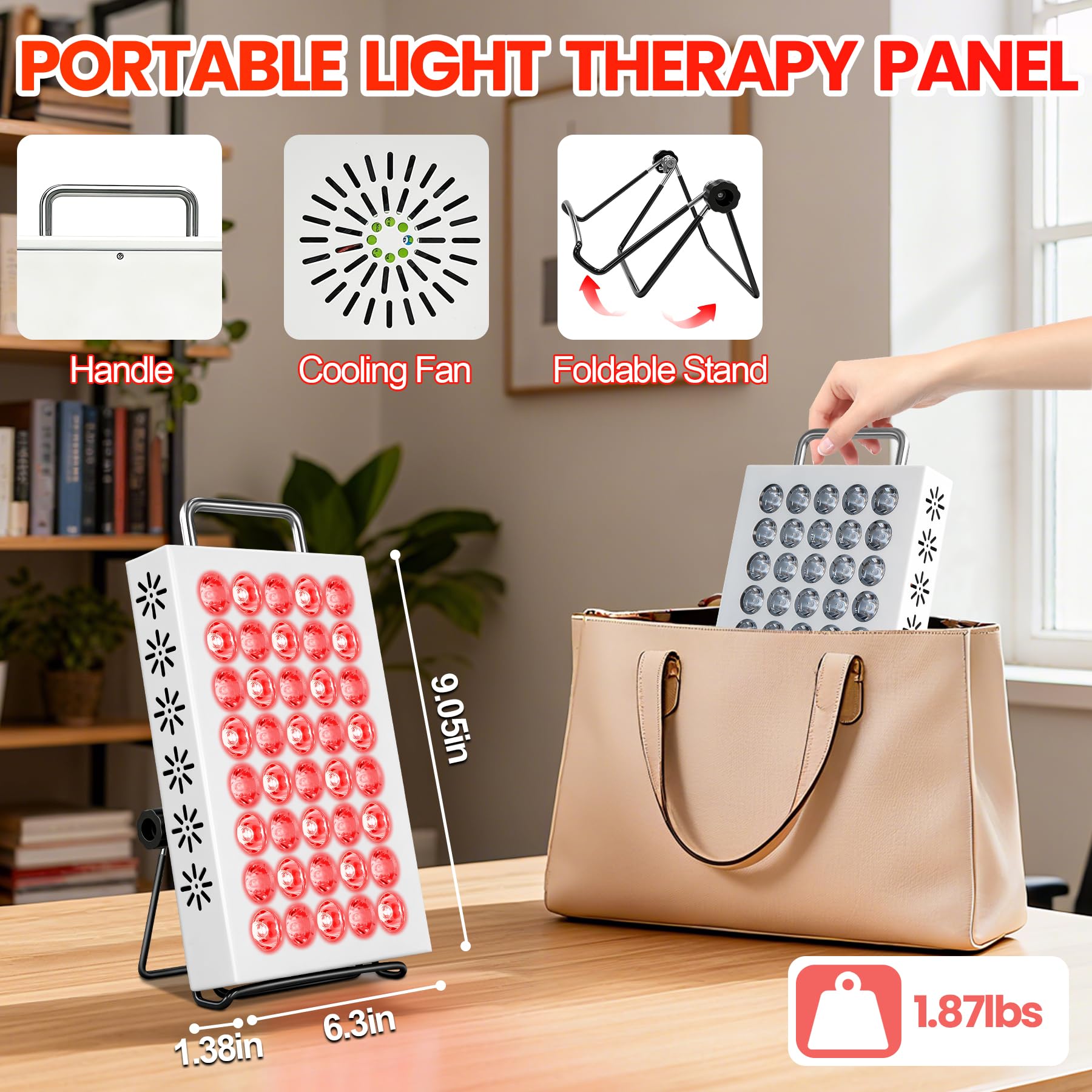 Panel portátil ligero de AearKing para uso en casa o en viaje.