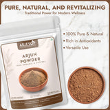 AEJESOP Polvo de Arjuna vertido en taza de té aromático.