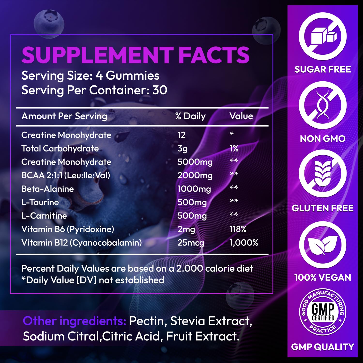 AEQNJV Creatine Gummies monohidratada, opción vegana sin azúcar añadida para entrenos.