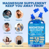 AEQNJV gominolas magnesio glicinato 600 mg, sabor frambuesa, experiencia sabrosa sin azúcar