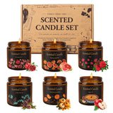 Velas Aeraroma set de 6 en tarros ámbar para crear una atmósfera cálida en casa.